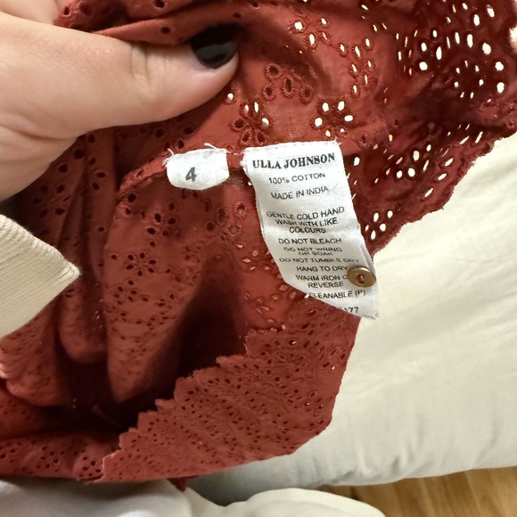 Ulla Johnson Choux Blouse Ruffle Top in Rust / Burnt Orange - Picture 6 of 6